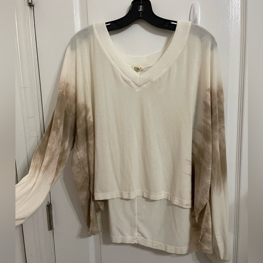 POL tie dye sleeve top